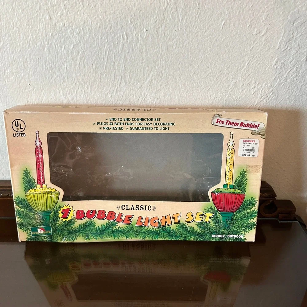 Kurt S Adler Classic 7 Bubble‎ Light Set Christmas Decor UL1963 Multi Color